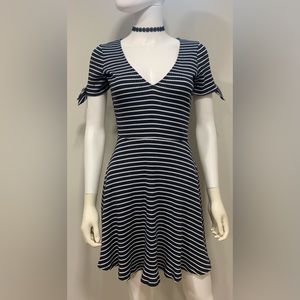 Abercrombie & Fitch Mini Dress Womens SM Stripes Short Sleeve Bow Summer